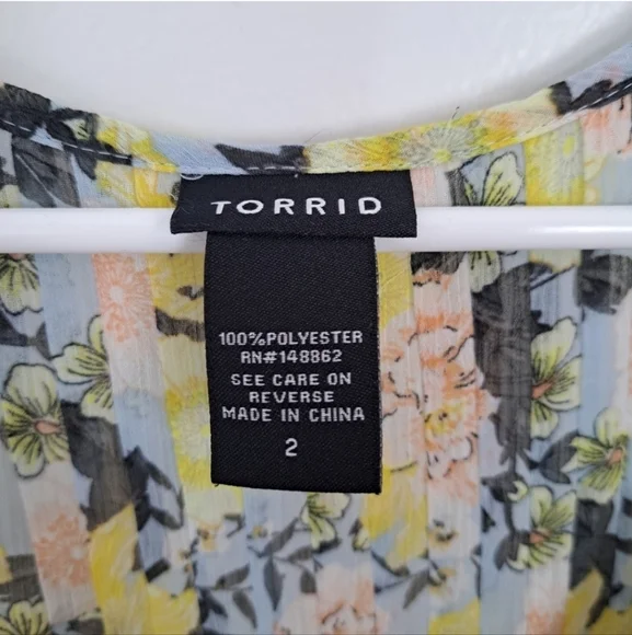 TORRID Bundle Of 2 Cheetah Print & Romantic Floral 3/4 Sleeve Blouses Size 2X - Picture 12 of 14